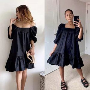H&M | BLACK PUFF SLEEVE DRESS